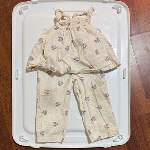Carter’s Cream Floral Two-Piece Set 18M
